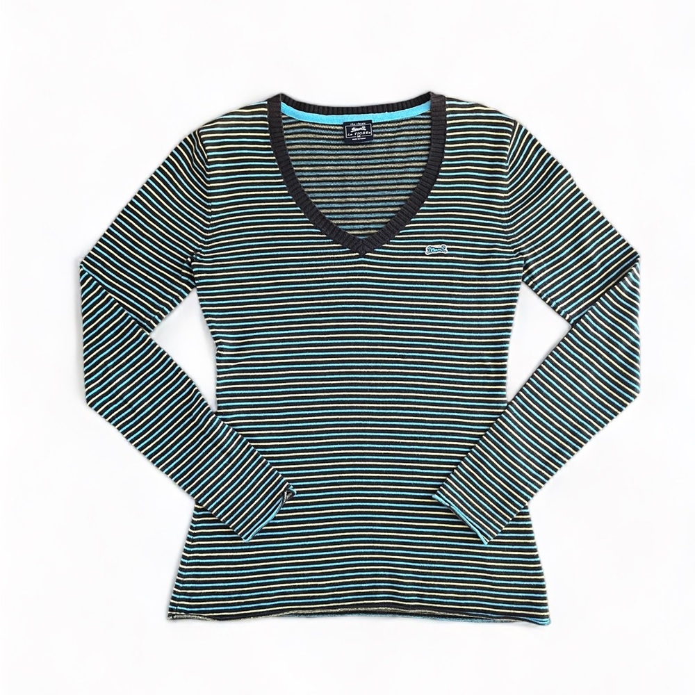 Le Tigre Y2K V-Neck Stripe Sweater